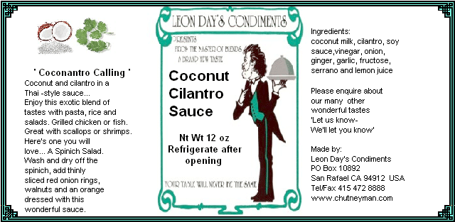 coconut cilantro sauce