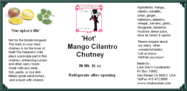 'hot' mango cilantro chutney