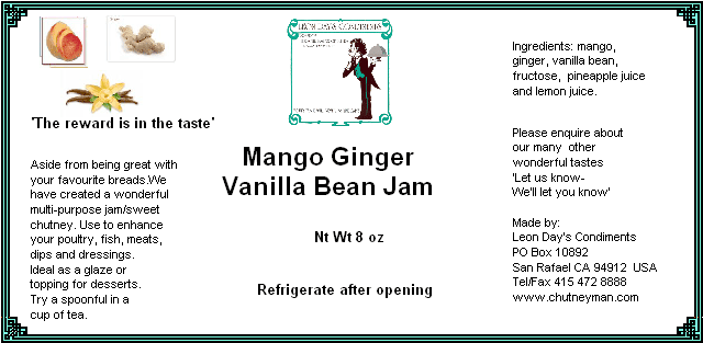 mango ginger vanilla bean jam
