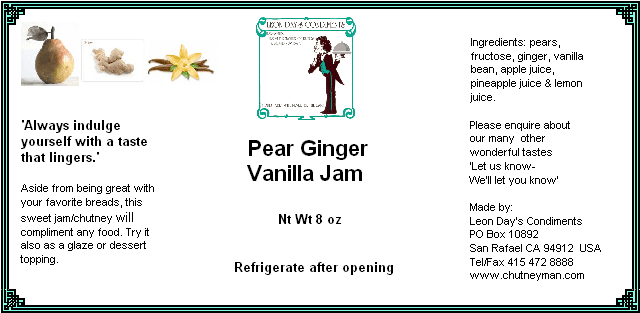 pear ginger vanilla jam