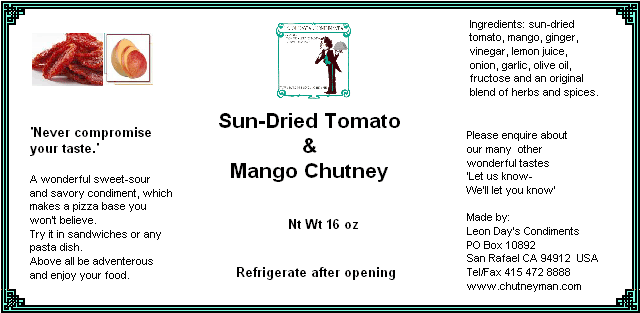 sun dried tomato & mango chutney